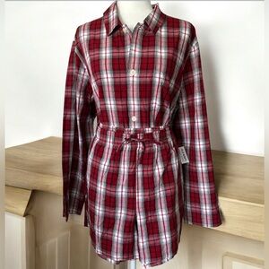 OLD NAVY Women’s 2 Piece Set Long sleeve Pajama Sleep wear Large Red and White